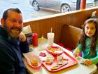 Dad and daughter enjoying lunch at Nick's Drive In Restaurant Chicago
