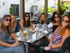 Friends enjoying the outdoor patio at Plateia Mediterranean Kitchen & Bar in Glenview