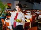 Friendly server at Thassos Greek Restaurant in Palos Hills