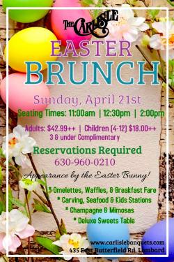 Easter Sunday Brunch at Carlisle Banquets - Lombard