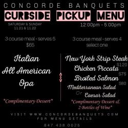 Weekend Curbside Pickup Menu at Concorde Banquets - Kildeer