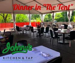 Indoor and outdoor dining at Johnny's Kitchen & Tap in Glenview 