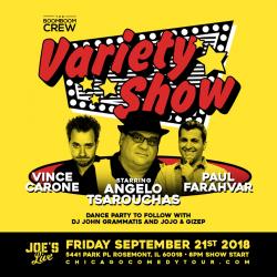 Variety show at Joe's Live in Rosemont featuring Angelo Tsarouchas