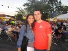 Couple enjoying the Big Greek Food Fest in Niles