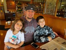 Family enjoying lunch at Billy's Pancake House in Palatine