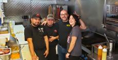 Hard working kitchen crew at Brandy's Gyros in Chicago