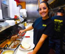 Friendly staff working at Brandy's Gyros in Chicago