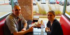 Couple enjoying lunch at Brandy's Gyros in Schaumburg