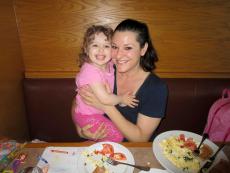 Mother and daughter enjoying breakfast at Butterfield's Pancake House & Restaurant in Naperville