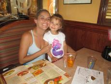 Mother and daughter enjoying lunch at Downers Delight in Downers Grove