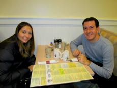Friends enjoying lunch at Eggs Inc. Cafe in Chicago (Streeterville)