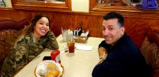 Couple enjoying lunch at George's Family Restaurant in Oak Park