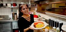 Friendly server at Golden Brunch Restaurant in Arlington Heights