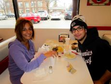 Family enjoying lunch at Goody's Fast Food Restaurant in River Grove