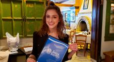 Friendly hostess at Greek Islands Restaurant in Chicago