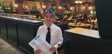 Friendly server at Jimmy's Charhouse in Elgin