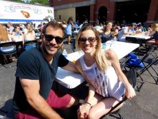 Couple enjoying the Lincoln Park Greek Fest at St. George in Chicago