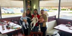 Mothers with babies enjoying breakfast at Maple Butter Cafe in Plainfield