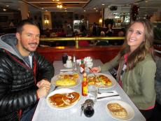 Couple enjoying breakfast at Maxfield's Pancake House in Schaumburg