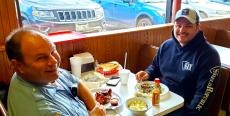 Police officers enjoying lunch at Nick's Drive-In Chicago