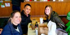 Friends enjoying lunch at Nick's Drive-In Restaurant in Chicago