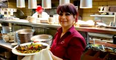 Friendly server at Palm Court Restaurant in Arlington Heights