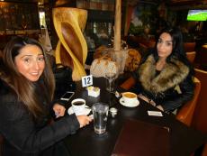 Friends enjoying lunch at Papagalino Cafe & Pastry Shop in Niles