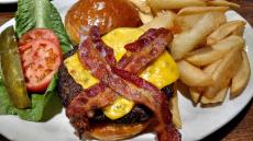The famous bacon cheeseburger at Red Ox Restaurant & Bar in Hampshire