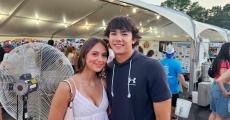 Couple enjoying Palatine Greek Fest at St Nectarios Church 