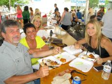 Friends enjoying the Oak Lawn Greek Fest at St. Nicholas